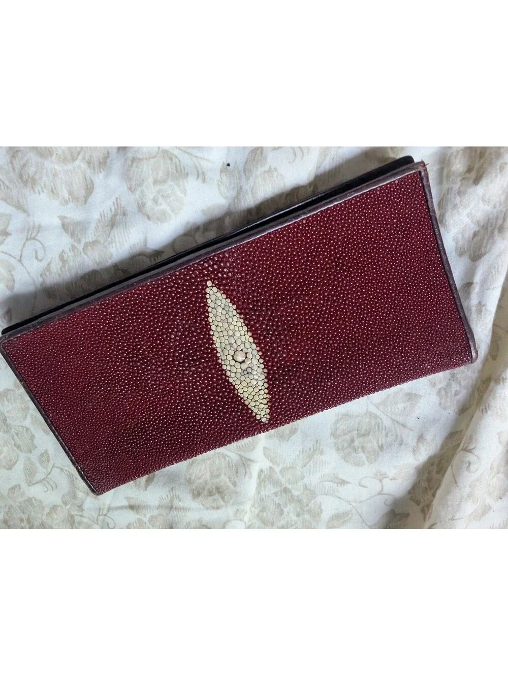 Genuine Stingray Leather Long Wallet with Multiple Card Slots